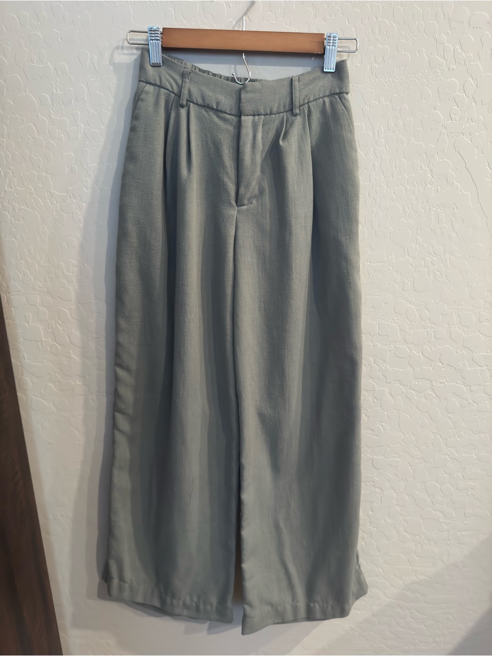 DR2 Wide-Leg Pleated Trousers in Sage